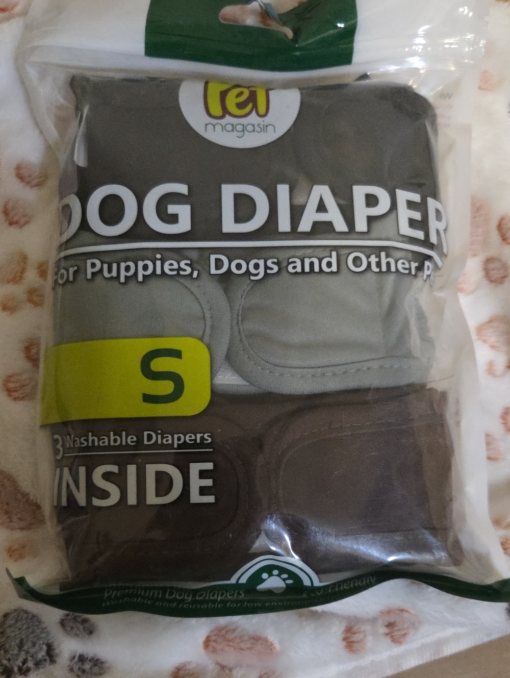 Washable Dog DIAPER Underwear - Brown & Gray Briefs (Pack)